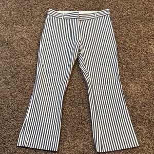 Derek Lam 10 Crosby Womens Striped Navy and White Cropped Pants